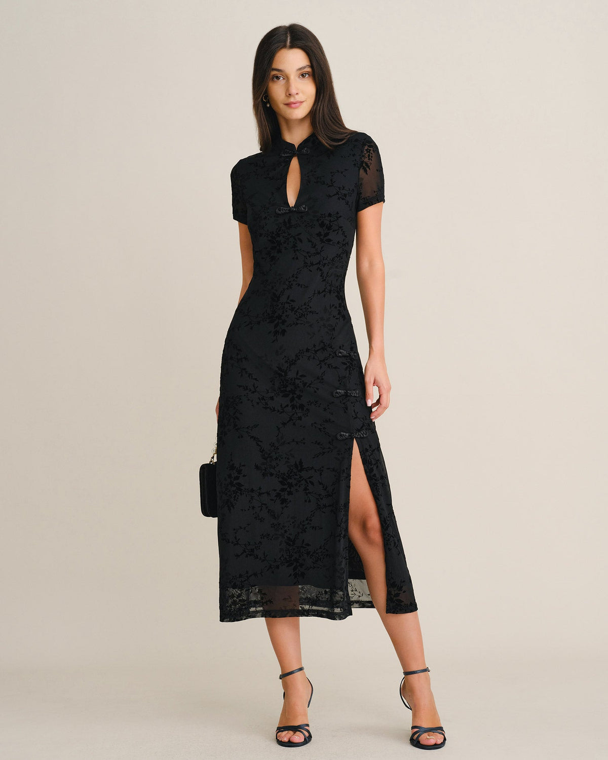 Véspéra — Vestido Midi Floral con Abertura